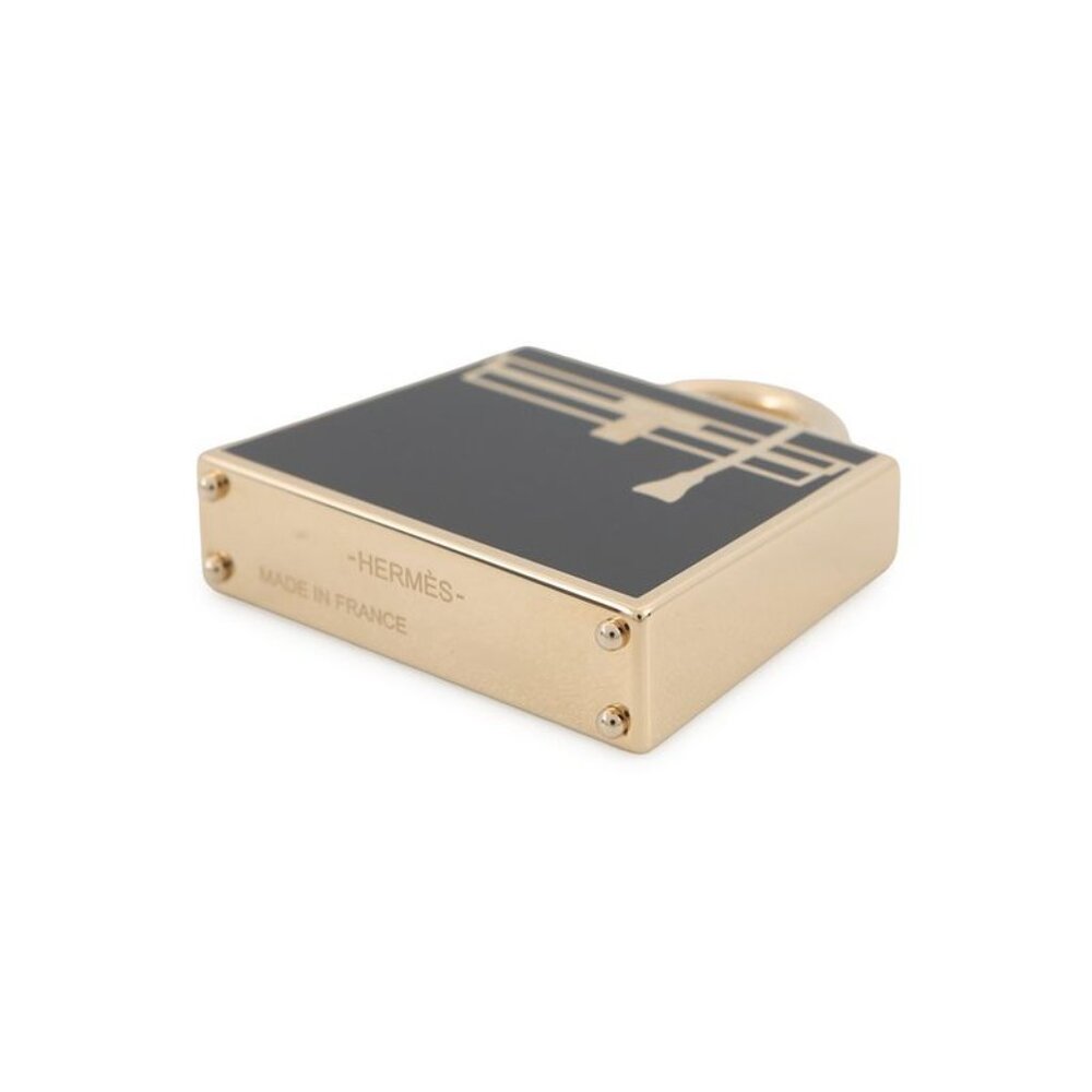 ★SOLD★ Hermes Charm Curiosity Kelly Lucky Black Gold Lacquer - Picture 2 of 8